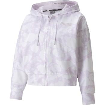 Puma SUMMER GRAPHIC AOP FULL-ZIP HOODIE Dámská mikina, fialová, velikost