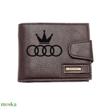 Gravírozott barna pénztárca - Audi King