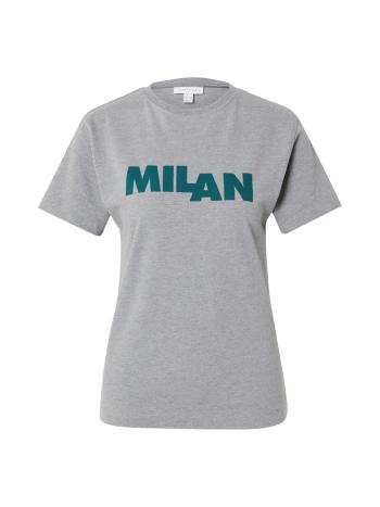 TOPSHOP Póló 'Milan'  szürke melír / sötétzöld