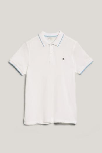 POLOKOŠILE GANT STRIPED POLO PIQUE RUGGER WHITE
