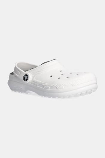 Dětské pantofle Crocs CLASSIC LINED CLOG bílá barva, 207010