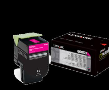 Lexmark 80C0X30 purpurový (magenta) originální toner