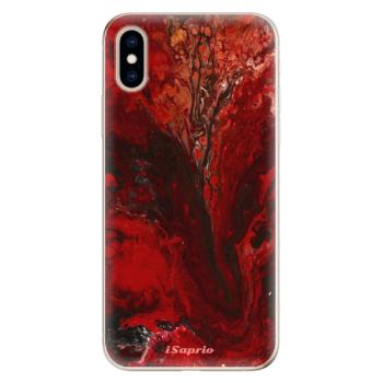 Odolné silikonové pouzdro iSaprio - RedMarble 17 - iPhone XS