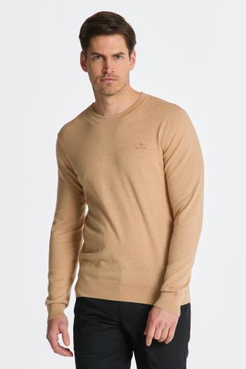 SVETR GANT COTTON CASHMERE C-NECK KHAKI MEL