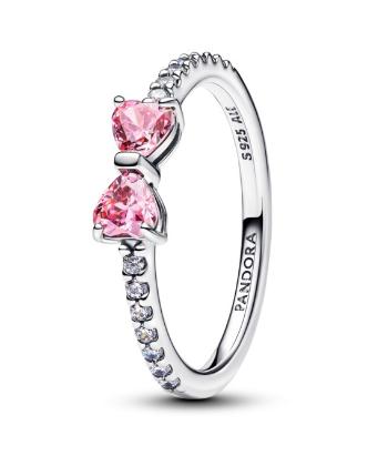 Pandora Třpytivý stříbrný prsten Růžová mašlička Timeless 193510C01 56 mm
