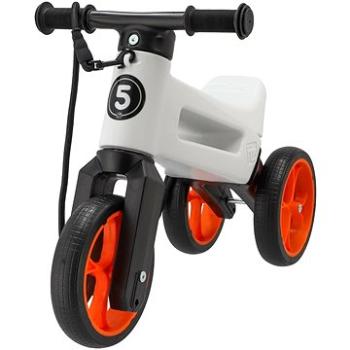 Teddies Odrážedlo FUNNY WHEELS Rider SuperSport bílé/oranž 2v1+popruh (8595557514473)