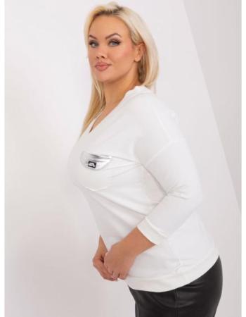 Dámská halenka se srdíčkovým výstřihem plus size MELANIE ecru 