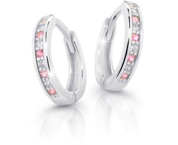 Cutie Jewellery Půvabné kruhové náušnice z bílého zlata C3342-80-X-2 růžová