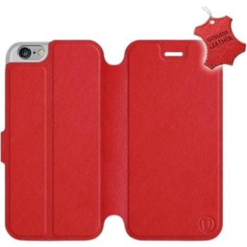 Flip pouzdro na mobil Apple iPhone 6 / iPhone 6s - Červené - kožené -   Red Leather (5903226499052)