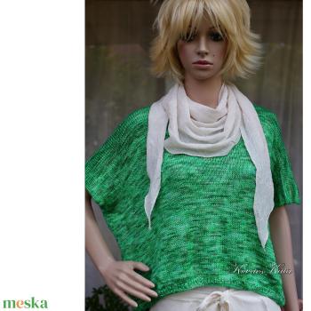 ME-SE / evergreen - egyedileg festett fonalból kézzel kötött extravagáns selyem pulóver