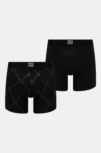 Boxerky HUGO 2-pack pánské, černá barva, 50524746