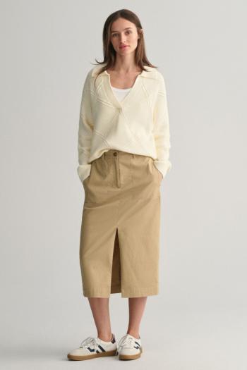 SUKNĚ GANT CHINO SLIT SKIRT DARK KHAKI