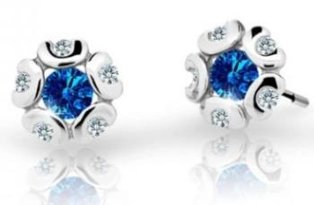 Cutie Jewellery Dětské náušnice z bílého zlata C2178-30-X-2 modrá
