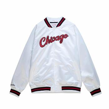 Mitchell & Ness Chicago Bulls Lightweight Satin Jacket white - M