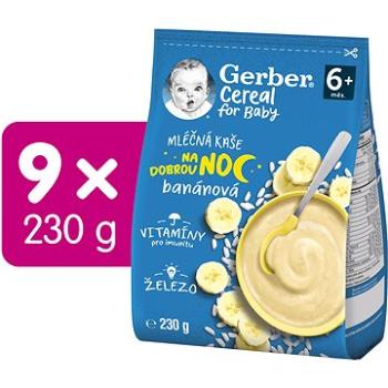 GERBER Cereal mléčná kaše Dobrou noc banánová 9× 230 g (8445290501769)