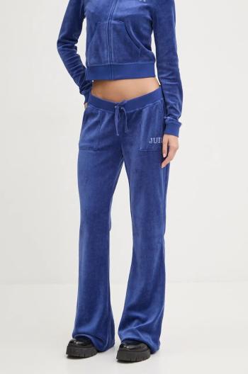 Velúrové tepláky Juicy Couture HERITAGE CROWN CAISA LOW RISE PANT s nášivkou, JCGBJ224012