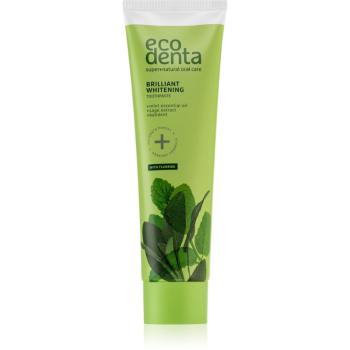 Ecodenta Green Brilliant Whitening bělicí zubní pasta s fluoridem pro svěží dech Mint Oil + Sage Extract 100 ml