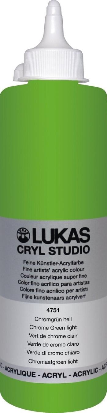 Lukas Cryl Studio Plastic Bottle Akrylová barva Chrome Green Light 500 ml 1 ks