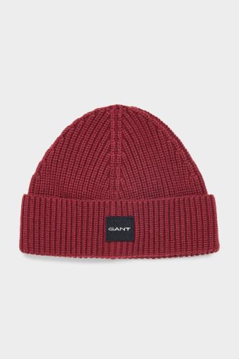 ČEPICE GANT UNISEX. COTTON RIB KNIT BEANIE PLUMPED RED