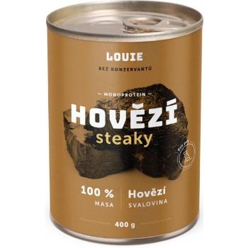 LOUIE HOVĚZÍ STEAKY 400 G Psí konzerva, hnědá, velikost