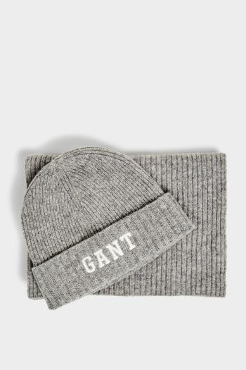 SET ČEPICE A ŠÁLA GANT BEANIE SCARF GIFT SET GREY MELANGE