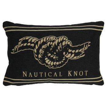 Béžovo-černý gobelínový polštář s uzlem Nautical knot - 45*15*30cm EVHKDPANK