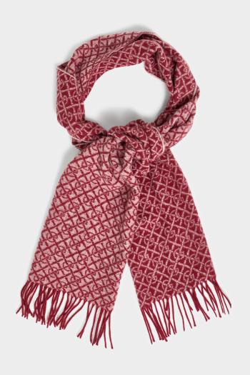 ŠÁLA GANT G PATTERN WOVEN SCARF PLUMPED RED