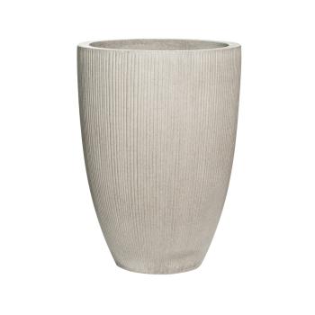 Květináč Ben, barva světle šedá (vertikální vroubkování), více velikostí - PotteryPots méret: H - h 55 cm, ⌀ 40 cm