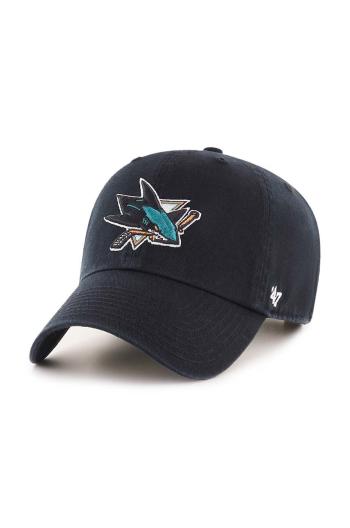 Bavlněná baseballová čepice 47 brand NHL San Jose Sharks černá barva, s aplikací, H-RGW22GWS-BK