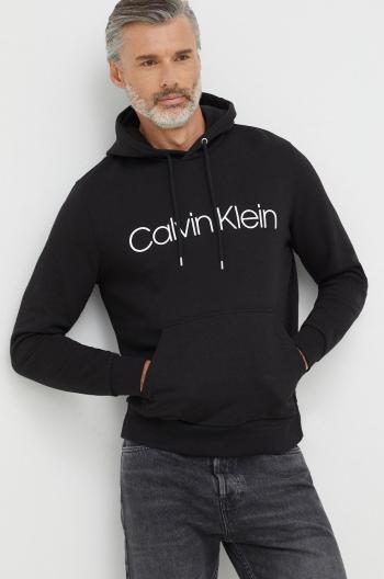 Bavlněná mikina Calvin Klein pánská, černá barva, s potiskem, K10K104060