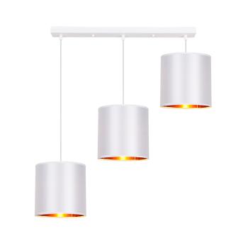 Candellux Bílo-měděný závěsný lustr Atlanta pro žárovku 3x E27 33-00651