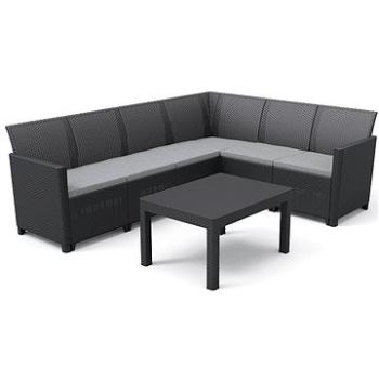 KETER Set zahradního nábytku CLAIRE 6 SEAT CORNER, grafit (252753)