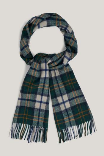 ŠÁLA GANT HERRINGBONE CHECK WOOL WOVEN SCARF TARTAN GREEN