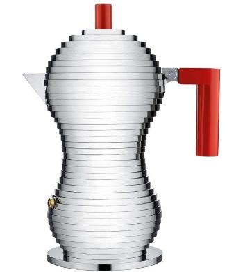 Kávovar Pulcina Alessi 150 ml červená rukojeť