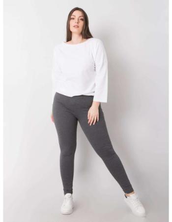 Dámské legíny RUE PARIS bavlněné plus size tmavě šedé