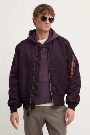 Bomber bunda Alpha Industries fialová barva, zimní