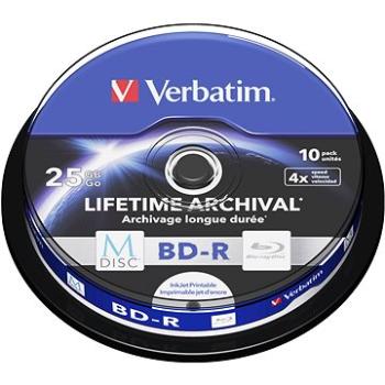 VERBATIM M-DISC BD-R SL 25GB, 4x, printable, spindle 10 ks (43825)