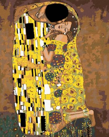 Malování podle čísel - Polibek (Gustav Klimt), 40x50 cm, vypnuté plátno na rám