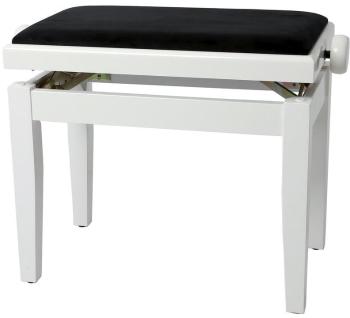 GEWA Piano Bench Deluxe Dřevěná stolička ke klavíru White Gloss