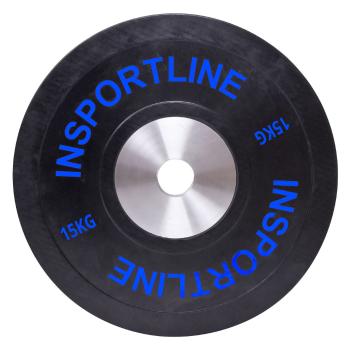 Gumový kotouč inSPORTline Bumper Plate 15 kg 50 mm