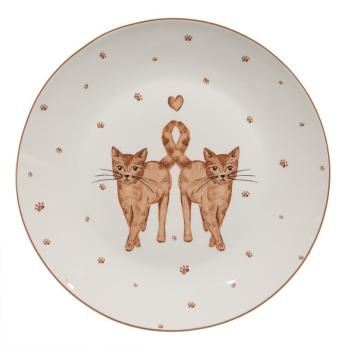 Porcelánový dezertní talíř s kočičkami Kitty Cats - Ø 20*2cm KCSDP