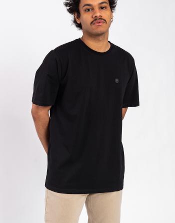 Tričko Knowledge Cotton LOKE badge tee 1300 Black Jet