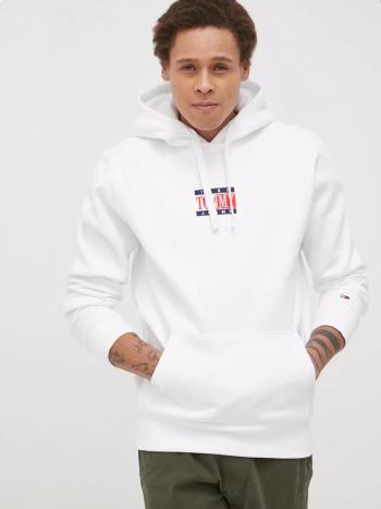 Tommy Jeans pánská bílá mikina  - XL (YBR)