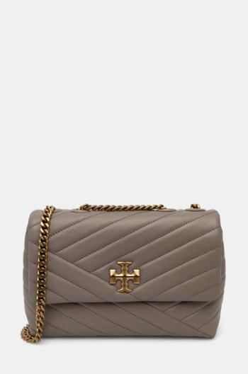 Kožená kabelka Tory Burch Kira Chevron hnědá barva, 90452