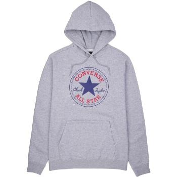 Converse STANDARD FIT CENTER FRONT LARGE CHUCK PATCH CORE PO HOODIE B Pánská mikina, šedá, velikost