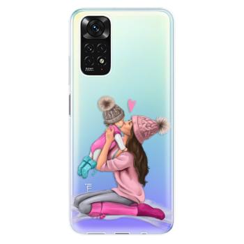 Odolné silikonové pouzdro iSaprio - Kissing Mom - Brunette and Girl - Xiaomi Redmi Note 11 / Note 11S