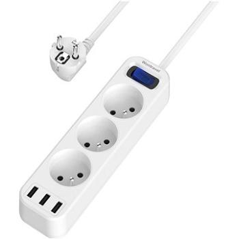 Wontravel prodlužovací přívod 230V 3 zásuvky 3 USB 1,5m 16A/4000W (WP09-E3b-3U)