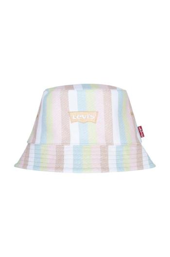 Oboustranná bavlněná dětská čepice Levi's LAN LEVI'S REVERSIBLE BUCKET C oranžová barva