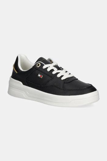 Kožené sneakers boty Tommy Hilfiger ESSENTIAL BASKET SNEAKER černá barva, FW0FW08261