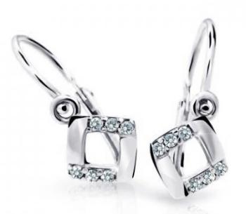 Cutie Jewellery Čtvercové dětské náušnice z bílého zlata C2268-10-X-2 bílá